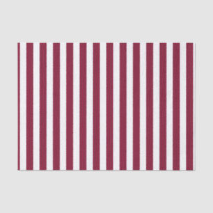 Burgundy and white candy stripes tissue paper
