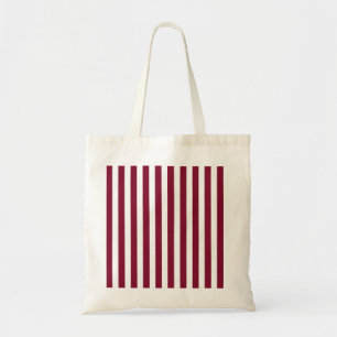 Burgundy and white candy stripes tote bag