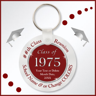 Burgundy and White Class of 1975 Gifts, Keychains