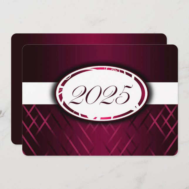 Burgundy and White Class of 2025 Party Invitation (Front/Back)