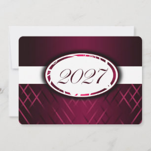 Burgundy and White Class of 2027 Invitations