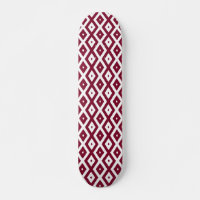 Burgundy and white diamond pattern