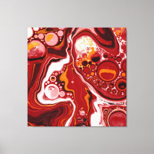 Burgundy and White Digital Fluid Art    Canvas Print