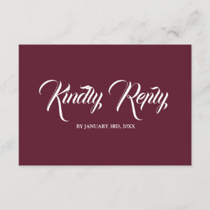Burgundy and White Floral RSVP Response Card