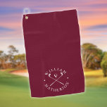Burgundy And White Golf Clubs Personalised Name Golf Towel<br><div class="desc">Personalise the name to create a classic and stylish golf gift. Ideal for individuals,  golf clubs and as a company gift.
Designed by Thisisnotme©</div>