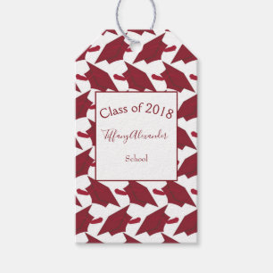 Burgundy and White Grad Congrats Gift Tags