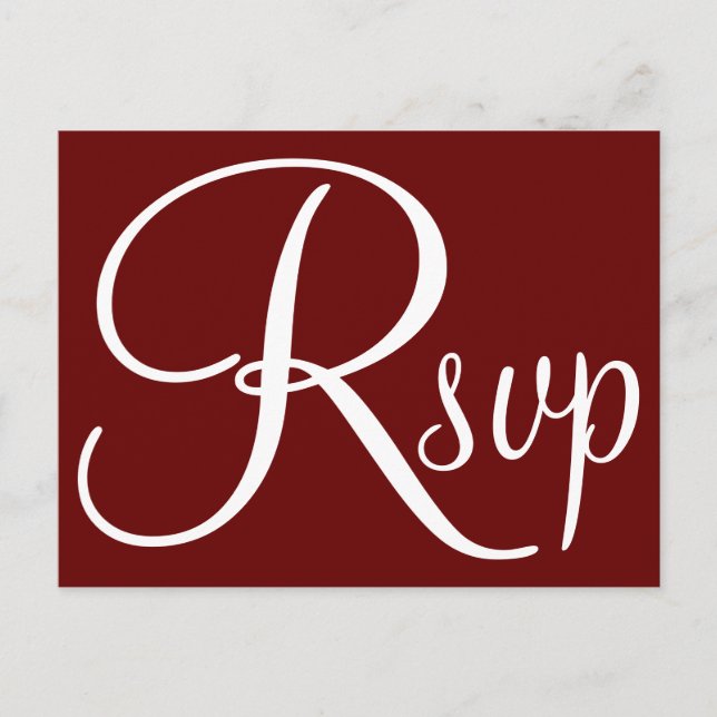 Burgundy and White Minimalist Contemporary Rsvp Invitation Postcard (Front)