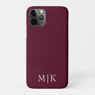 Burgundy and White   Modern Monogram Case-Mate iPhone Case