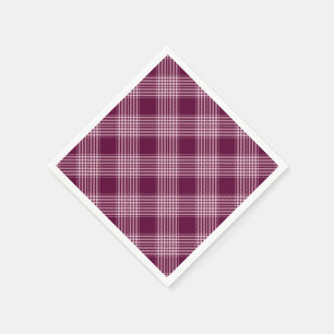 Burgundy And White Plaid Napkin