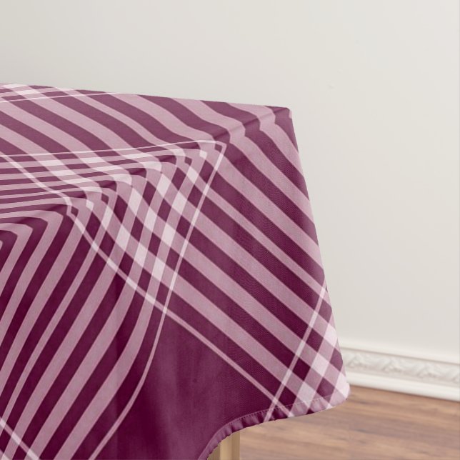 Burgundy And White Plaid Tablecloth (In Situ)
