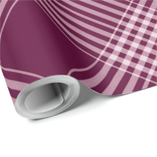 Burgundy And White Plaid Wrapping Paper