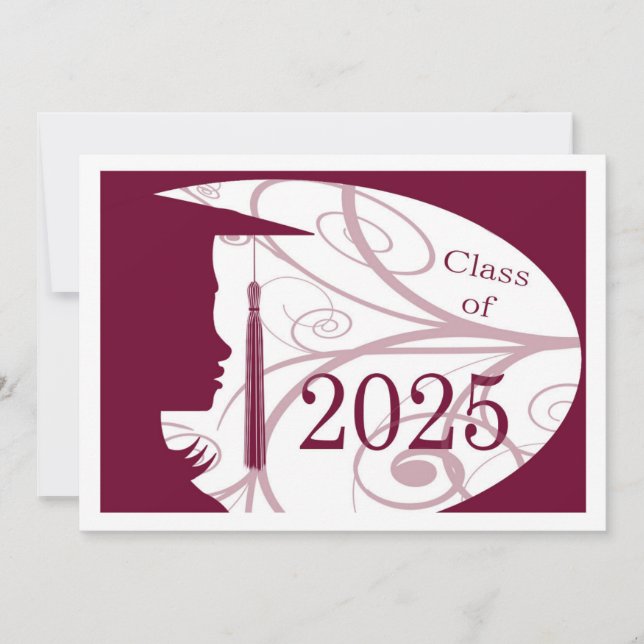 Burgundy and White Silhouette 2025 Card (Front)