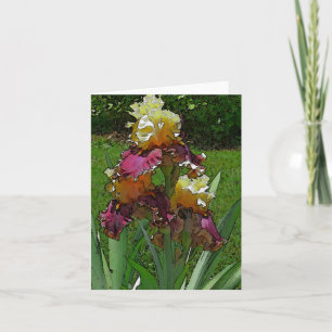 "BURGUNDY AND YELLOW IRISES" NOTECARD (PHOTOG.)