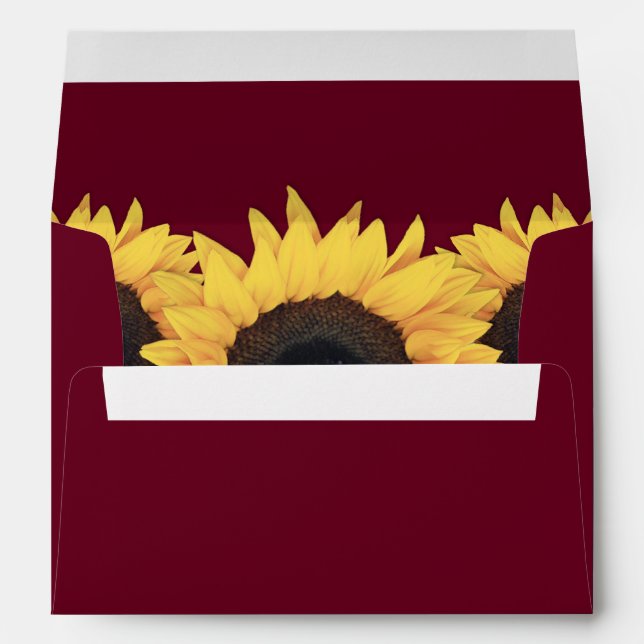 Burgundy and Yellow Sunflower Envelope (Back (Bottom))