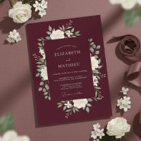 Burgundy Artisan Floral Romance Wedding