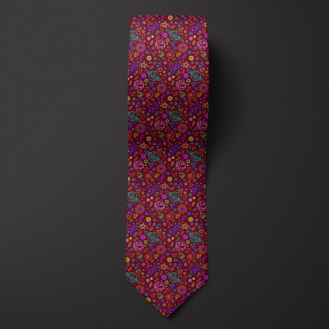 Burgundy Astronomy Stars and Planets   Tie (Creator Uploaded)