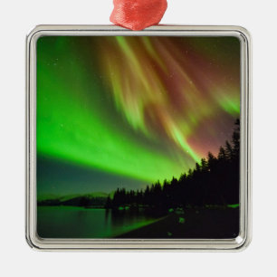 Burgundy Aurora Metal Tree Decoration