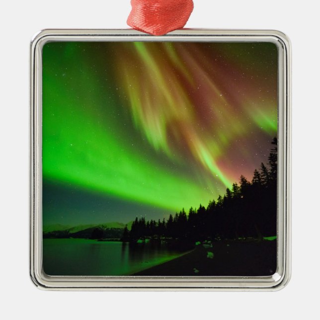 Burgundy Aurora Metal Tree Decoration (Front)