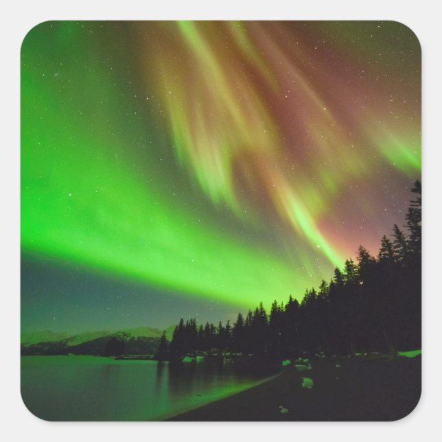 Burgundy Aurora Square Sticker (Front)