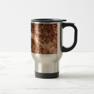 'Burgundy Autumn Abstract' Travel Mug