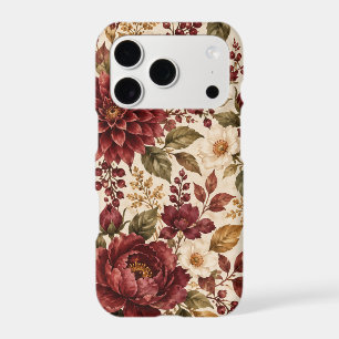 Burgundy Autumn Floral iPhone 17 Pro Case