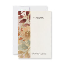 Burgundy Autumn Leaves Thank You Card