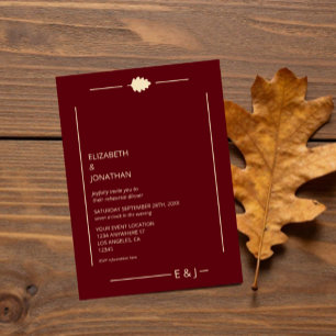 Burgundy Autumn Rehearsal Dinner Invitation