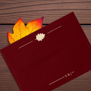 Burgundy Autumn Wedding Envelope