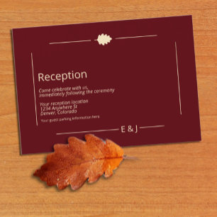 Burgundy Autumn Wedding Reception Enclosure Card
