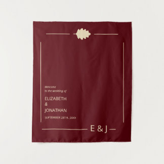 Burgundy Autumn Wedding Tapestry