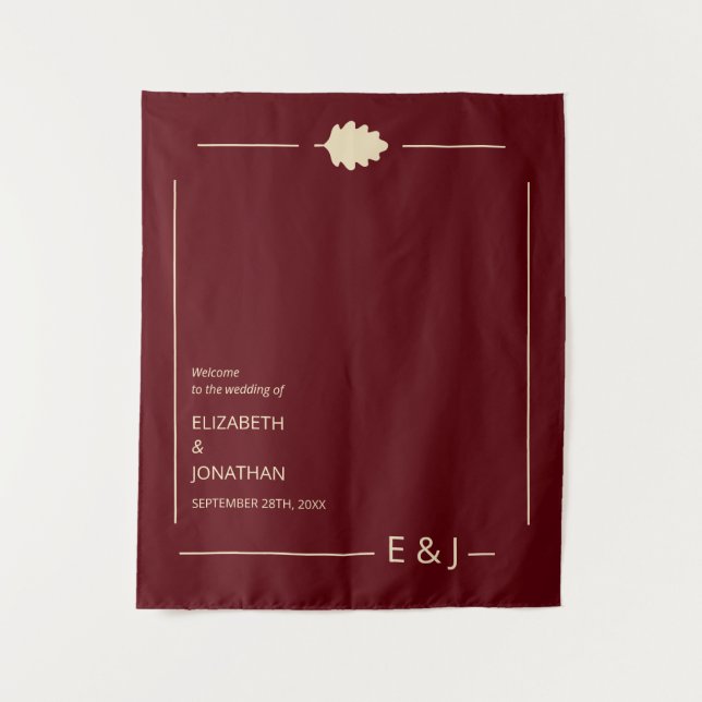 Burgundy Autumn Wedding Tapestry (Front)
