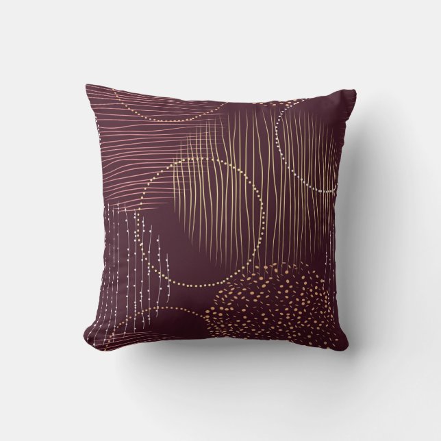 Burgundy background, circle seamless pattern. cushion (Front)