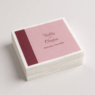 Burgundy Bar Ivory Wedding Napkin