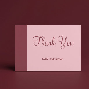 Burgundy Bar Minimalist Modern Thank You Card