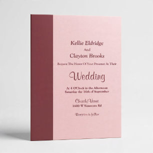 Burgundy Bar Wedding Invitation
