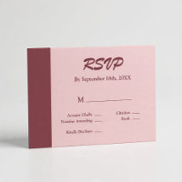 Burgundy Bar Wedding RSVP Card