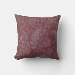 Burgundy baroque tendrils vintage floral design cushion