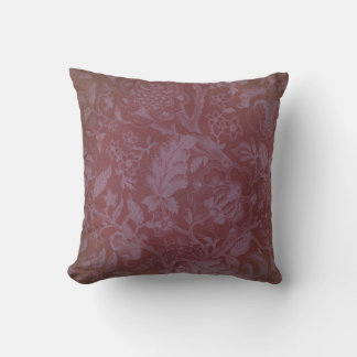 Burgundy baroque tendrils vintage floral design cushion