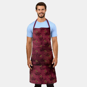 Burgundy Bee Series Design Four  Apron
