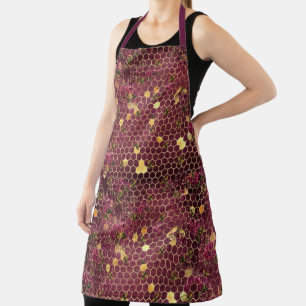 Burgundy Bee Series Design One Apron