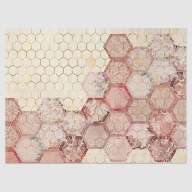 Burgundy Bee Series Design Seven Tissue Paper (Front)