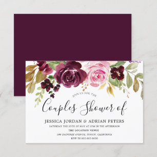 Burgundy Berry All Seasons Couples Shower Invitation