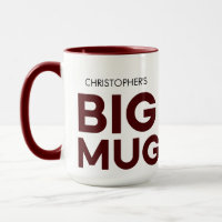 Burgundy Big Mug | Huge Mug | Custom Name Mug
