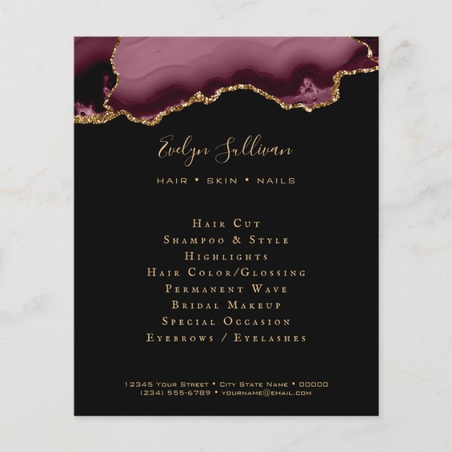 burgundy black agate flyer (Front)