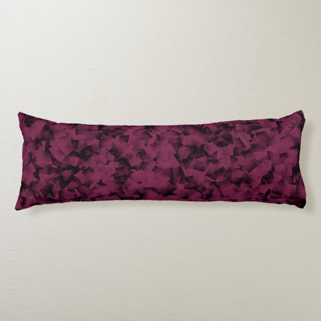 Burgundy Black Cubism Abstract Pattern Body Cushion (Front)