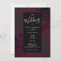 Burgundy & Black Dark Garden Gothic Glam Wedding