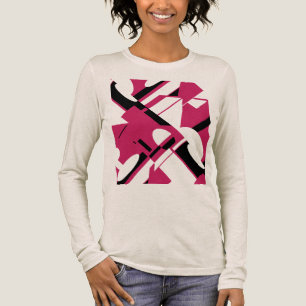 Burgundy Black Diagonal Geometric Art MCM-inspired Tri-Blend Shirt