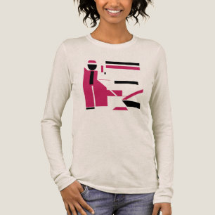 Burgundy Black Geometric Figure-like Art MCM Small Tri-Blend Shirt