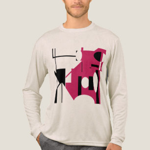 Burgundy Black Geometric Shapes Abstract MCM Look Tri-Blend Shirt