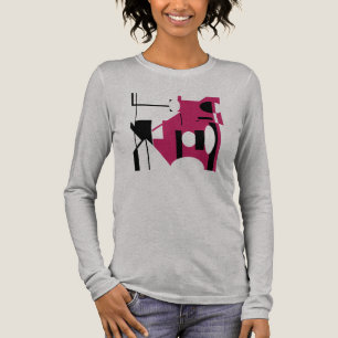 Burgundy Black Geometric Shapes Abstract MCM Small Tri-Blend Shirt